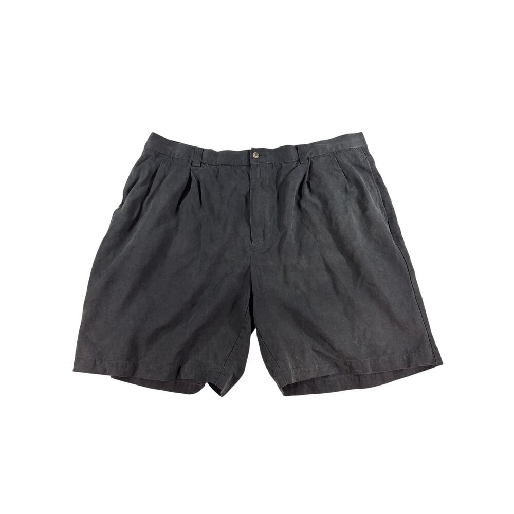 Tommy Bahama Silk Shorts Mens 42 Black Flat Front Casual Dress 8.5‎ Inseam